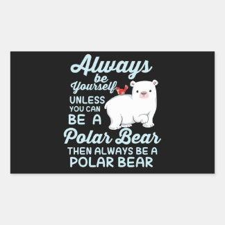 Cute Ice Bear A Polar Bear Älskare Rektangulärt Klistermärke
