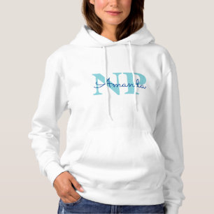 Cute Ice Blue Snowflake Personlig Namn NP Nurse T Shirt