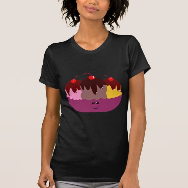 Cute Ice Cream Bowl T-Shirt (Framsida)