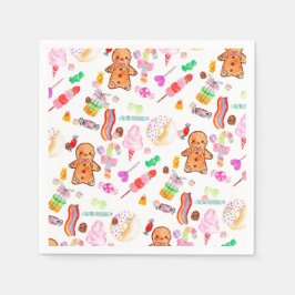 Cute Ice Cream Candy Donut Candyland Barns födelse Pappersservett