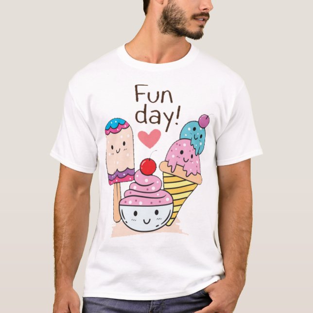 Cute ice cream cartoon t shirt (Framsida)