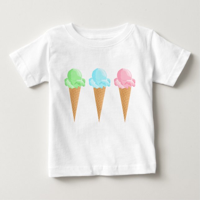 Cute Ice Cream Conces T Shirt (Framsida)