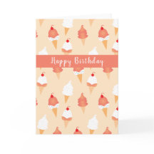 Cute Ice Cream Conces with Sprinkles Mönster