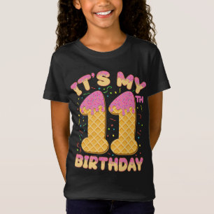 Cute Ice Cream Det är min elfte födelsedag 11 år f T Shirt