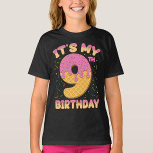 Cute Ice Cream Det är min nionde födelsedag, 9 år  T Shirt