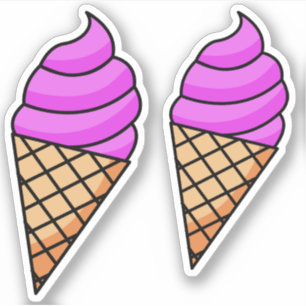 Cute Ice Cream innehåller vinylklistermärken Klistermärken