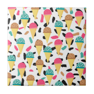 Cute Ice Cream Mönster Kakelplatta