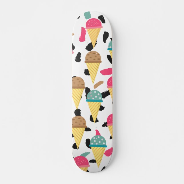 Cute Ice Cream Mönster Mini Skateboard Bräda 18,5 Cm (Framsida)