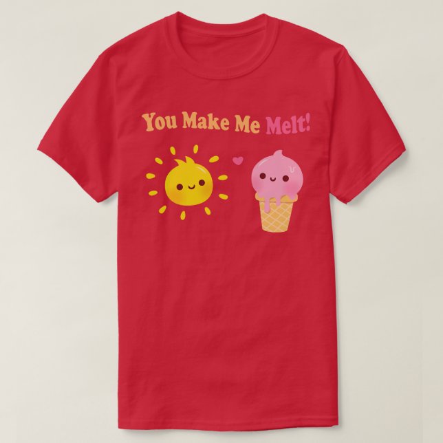 Cute Ice Cream och Sol du gör mig Melt Pun T Shirt (Design framsida)