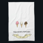 Cute Ice Cream Personlized Kitchen Kökshandduk<br><div class="desc">Anpassade av isgräs Vitaktig design. Det här är en mall och ett redo för dig att lägga till företagsinformation i. Om du vill ändra bakgrunden till färg eller teckensnittet stil och färg klickar du på knappen Anpassa ytterligare i slutet av mallen.</div>