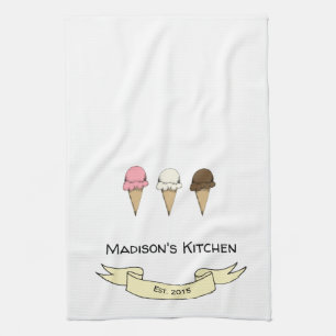 Cute Ice Cream Personlized Kitchen Kökshandduk