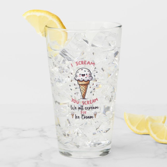 Cute Ice Cream Pun Glaskopp (Framsida Ice)