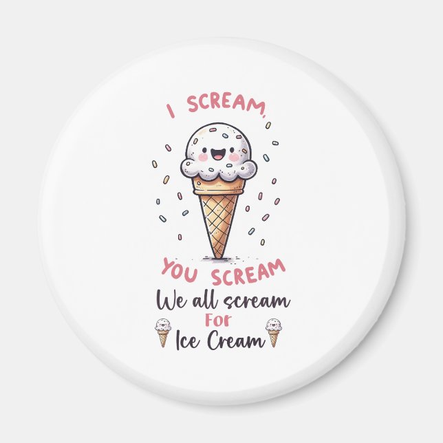 Cute Ice Cream Pun Magnet (Framsidan)