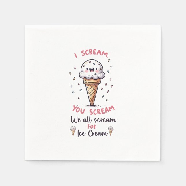 Cute Ice Cream Pun Pappersservett (Framsidan)