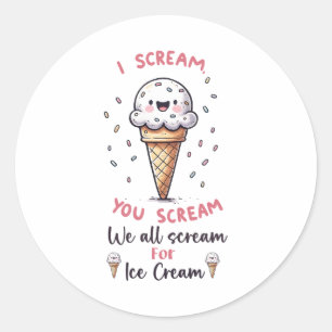 Cute Ice Cream Pun Runt Klistermärke