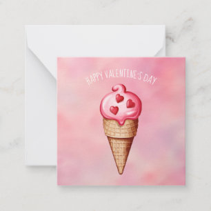 Cute Ice Cream Sweet Treats Valentines Day Cards Anteckningskort