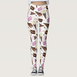 Cute Ice Cream Trews Mönster Leggings