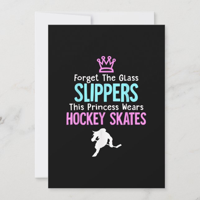 Cute Ice Hockey Girls Gift Women Quote Inbjudningar (Framsida)