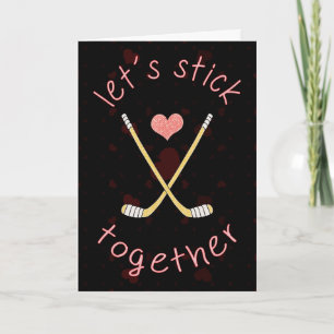 Cute Ice Hockey Valentine Day Card Helgkort