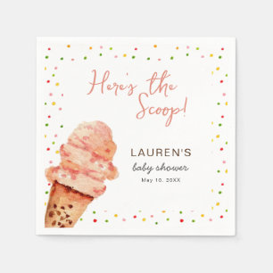 Cute Ice kräm med Sprinkles Baby Shower Pappersservett