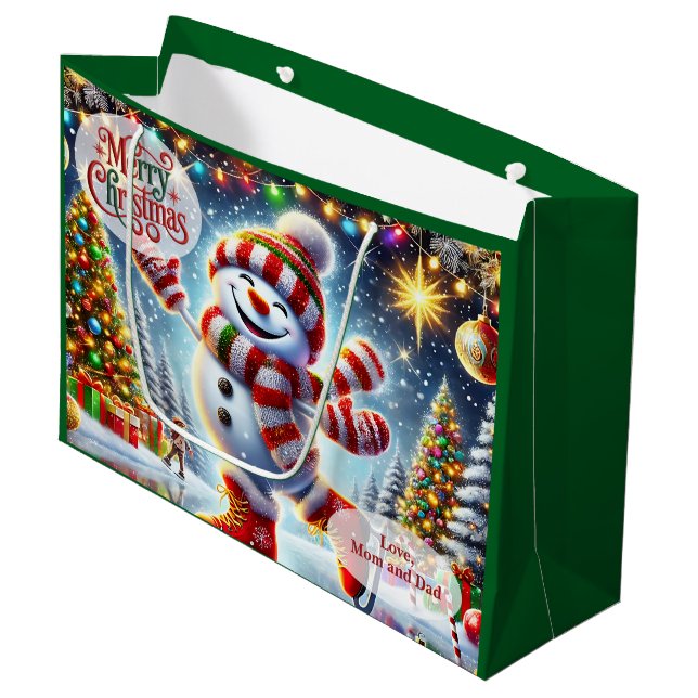 Cute Ice Skating Snowman Christmas (Framsidan Vinklad)