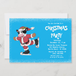Cute Ice Skor Cow Blue God Party Inbjudningar