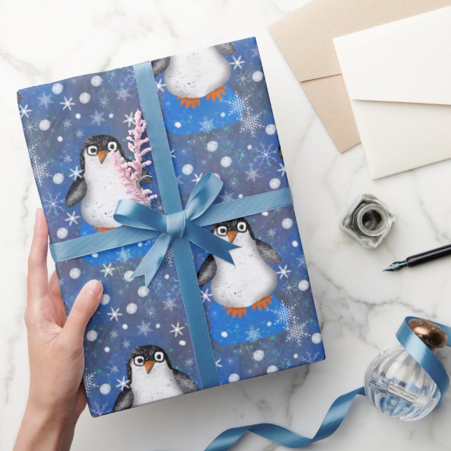 Cute iceberg penguins presentpapper (Gifting)