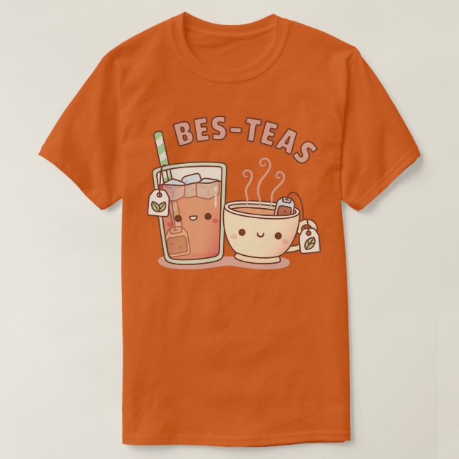 Cute Iced and Hett Teas Bes Teas Besties T Shirt (Design framsida)