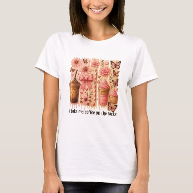 Cute Iced Coffee Lover  T Shirt (Framsida)