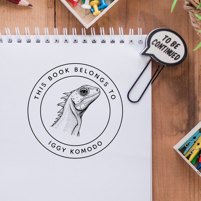 Cute Iguana Baby Bok-Tillhören till Namn Stämpel (Skapare uppladdad)