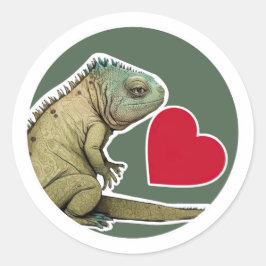 Cute Iguana Runt Klistermärke