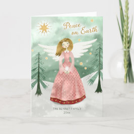 Cute Illustrated Angel Foldad jul Helgkort