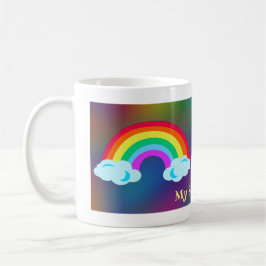 Cute Illustrated Anpassningsbar Tecknad Rainbow Ro Kaffemugg