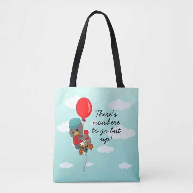 Cute Illustrated Bird & Inspirational Quote Tygkasse (Framsida)