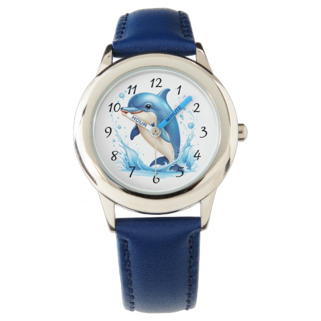 Cute Illustrated Dolphin Armbandsur (Framsida)