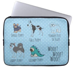 Cute Illustrated Hundar Dikt Dotty Laptop Fodral