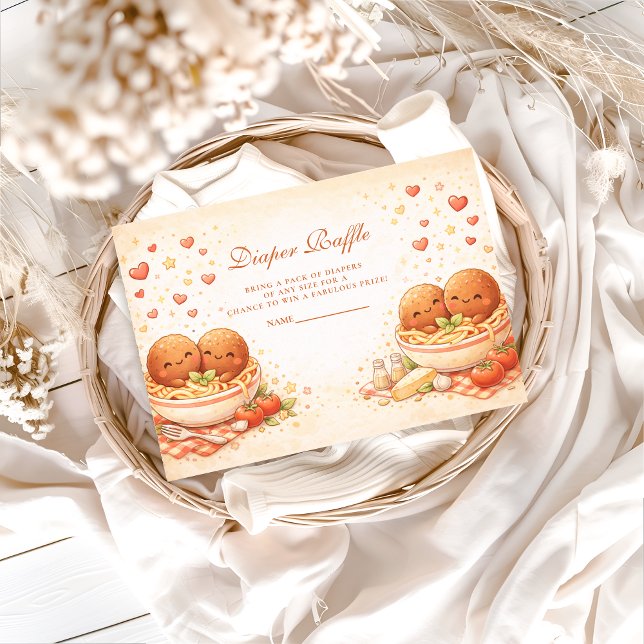 Cute Illustrated Little Meatball Diapper Raffle Tilläggskort (Skapare uppladdad)
