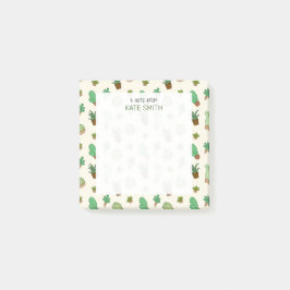 Cute Illustrated Pots of Succulents and Cactus Post-it Block