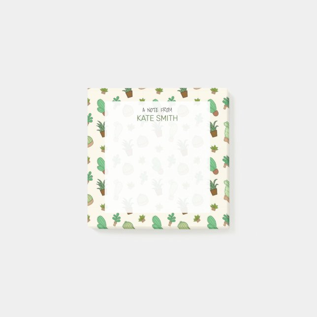 Cute Illustrated Pots of Succulents and Cactus Post-it Block (Framsida)