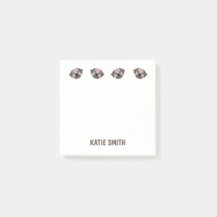 Cute Illustrated Pug Tass Post-it Block