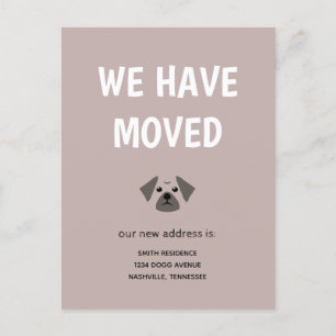 Cute Illustrated Pug Vi har Flyttat Meddelande Vykort