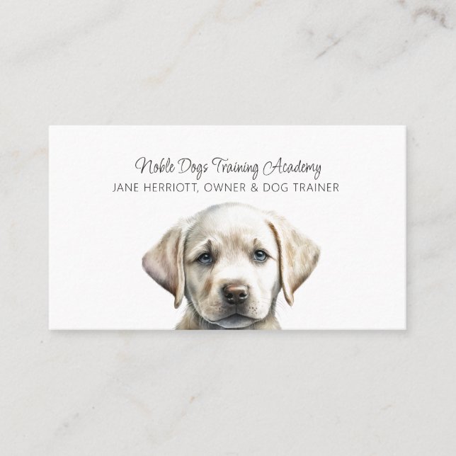 Cute Illustrated Puppy Hund Trainer Visitkort (Framsida)