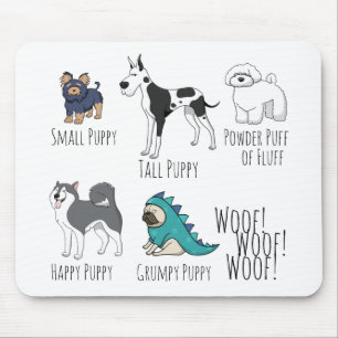 Cute Illustrated Puppy Hundar Dikt Musmatta
