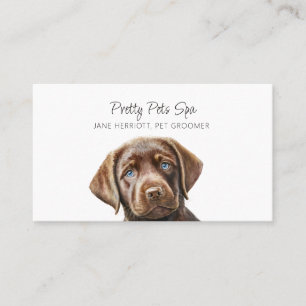 Cute Illustrated Puppy Pet Groomer Hund Spa Visitkort