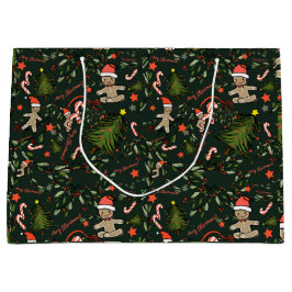 Cute Illustrated Retro-julen Mörk grönt