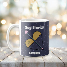 Cute Illustrated Sagittarius Zodiac Personlig Kaffemugg