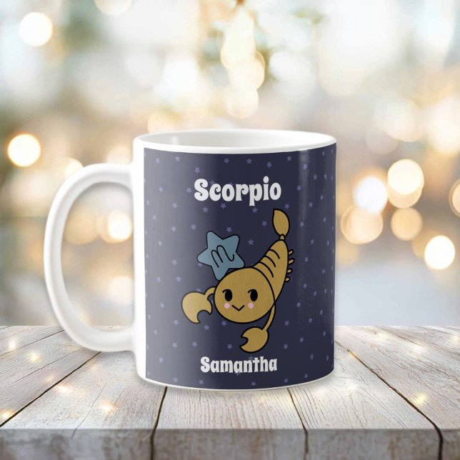 Cute Illustrated Scorpio Zodiac-Personlig Kaffemugg (Cute Illustrated Scorpio Zodiac Personalized Coffee Mug
)