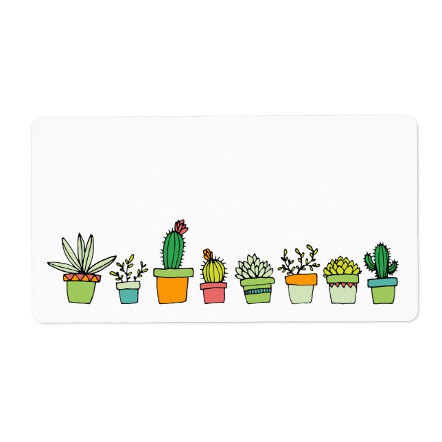 Cute Illustrated Succulent Garden Fraktsedel (Framsidan)