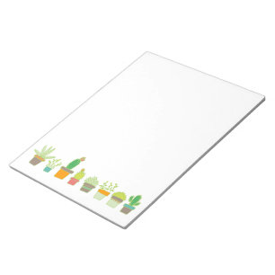 Cute Illustrated Succulent Garden Gräns Anteckningsblock