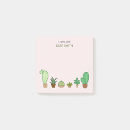 Cute Illustrated Succulents and Cactus Post-it Block